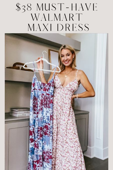 Comment LINKS below to shop! This @walmartfashion maxi dress is SO good! Love the fabric, the pockets, the adjustable straps, and the open back! Perfect to take with you on your next vacation!!! Which color is your fav ??? #walmartpartner #walmartfashion 

#LTKstyletip #LTKsalealert #LTKfindsunder50