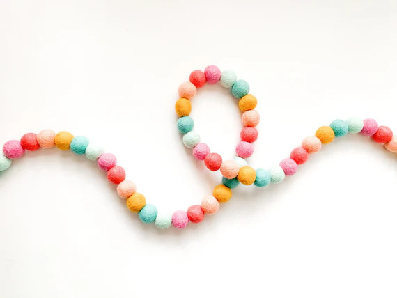 Golden Rainbow Felt Ball Garland  READY TO SHIP - Etsy | Etsy (US)