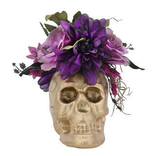 13" Purple Dahlia & Skull Arrangement by Ashland® | Michaels Stores