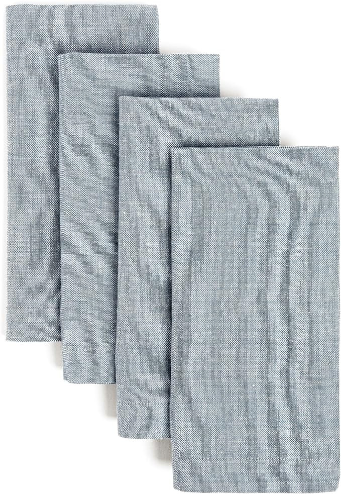 over&back Woven Chambray Cotton Cloth Napkins - Washable Napkins Set for Mixing, Matching, and Cr... | Amazon (US)