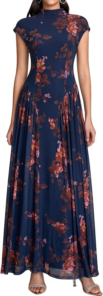 Floral Summer Maxi Long Garden Formal Wedding Guest Dress for Women Elegant | Amazon (US)