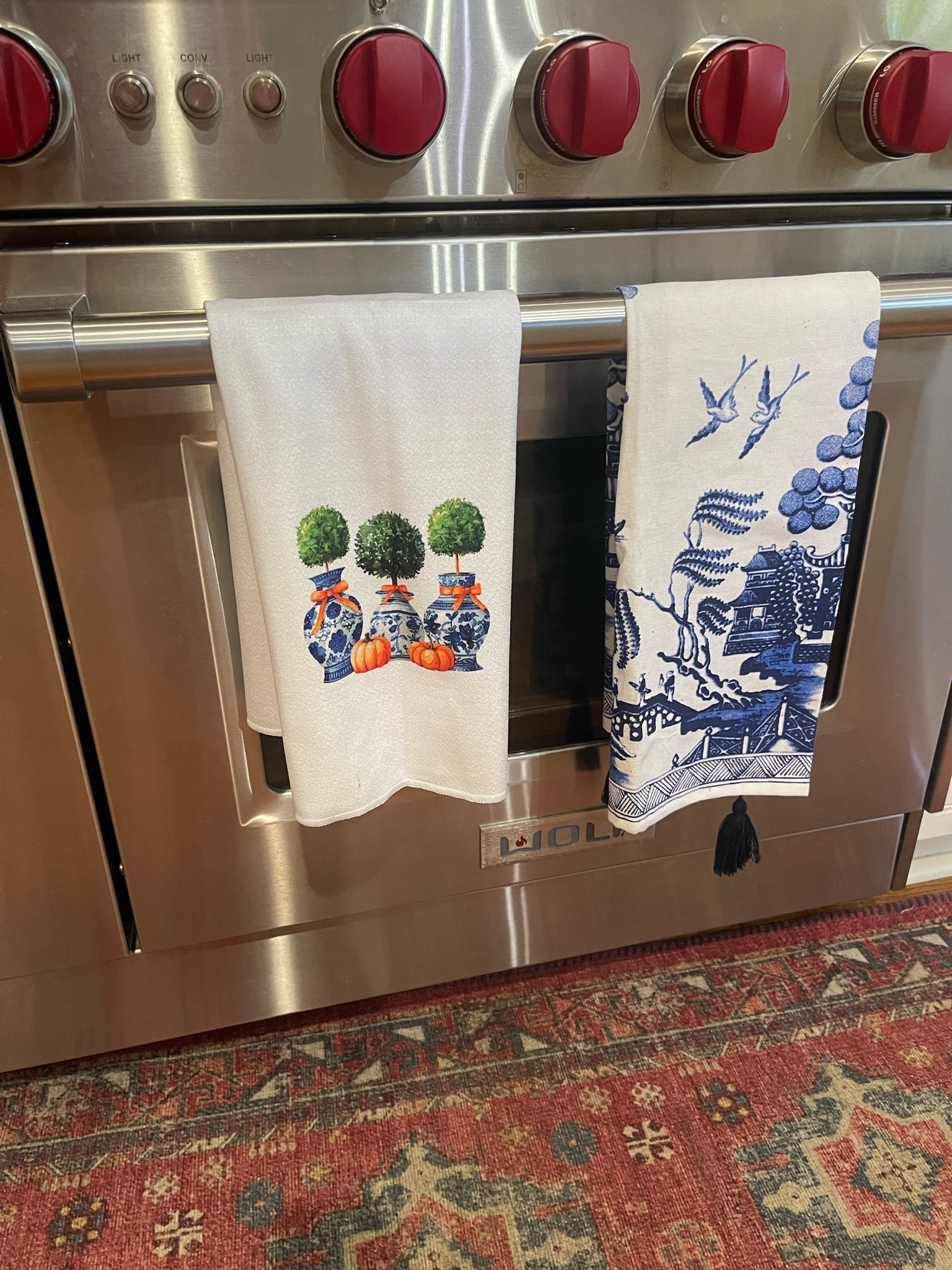 Chinoiserie fall kitchen towels, blue & white decor, ginger jar, topiary, grandmillennial decor 

#LTKFindsUnder50 #LTKHome #LTKFindsUnder100
