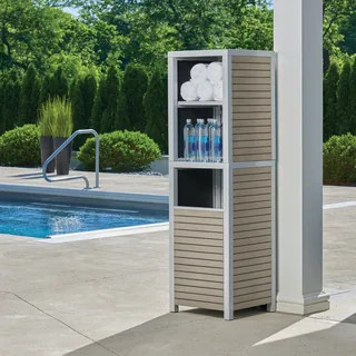 Oxford Garden Travira 2-piece Modular Valet Receptacle Base with Hutch Set -Tekwood Vintage | Bed Bath & Beyond