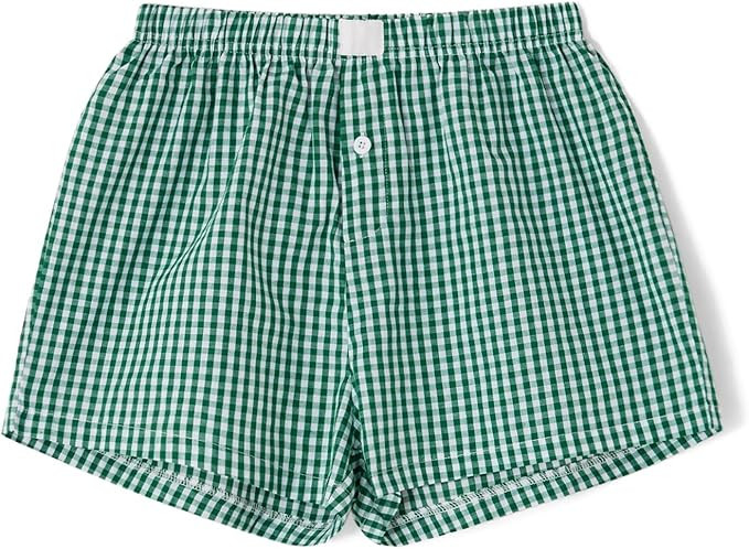 Women Plaid Lounge Boxer Shorts Cute Summer Y2K Pajama Bottoms Sleep Gingham Shorts | Amazon (US)