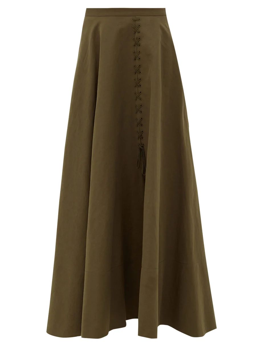 Ramerino laced slubbed cotton-blend canvas skirt | Brock Collection | Matches (UK)