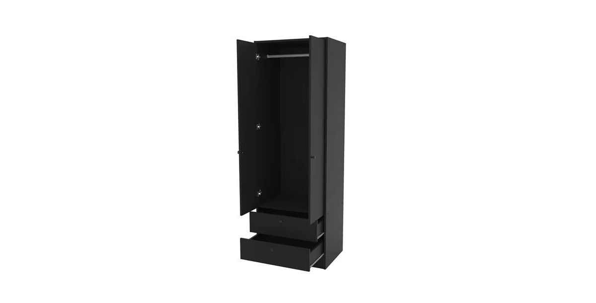 Slickblue Black 2-Door Bedroom Armoire Wardrobe Cabinet for Stylish Storage and Organization - Black | Macy's