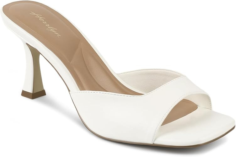 Kitten Heels for Women, Square Toe Sandals Comfortable Backless Heels, Womens Sexy Slip on Heeled... | Amazon (US)