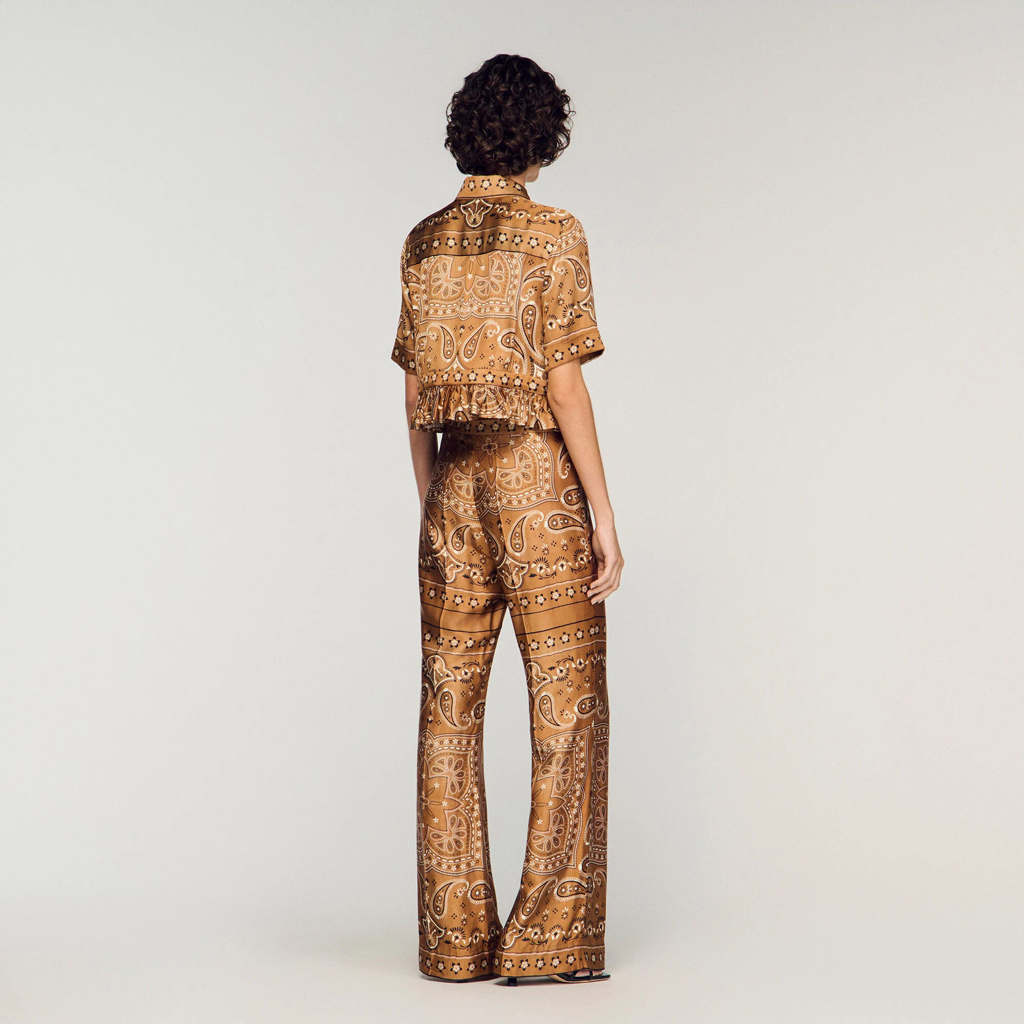 Bandana print cropped shirt | Sandro US | Sandro-Paris US