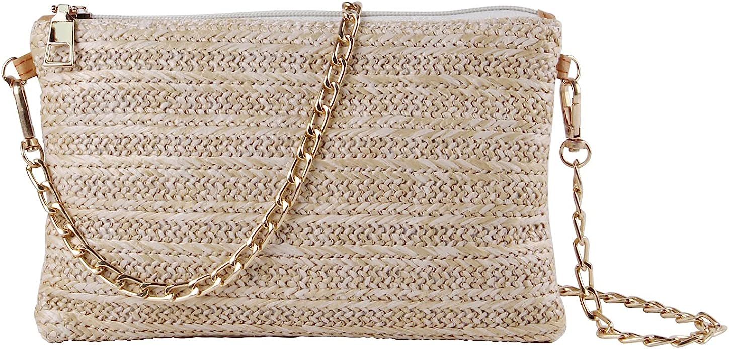 Oweisong Women Straw Clutch Bags Summer Beach Shoulder Crossbody Purse Handmade Woven Envelope Ba... | Amazon (US)