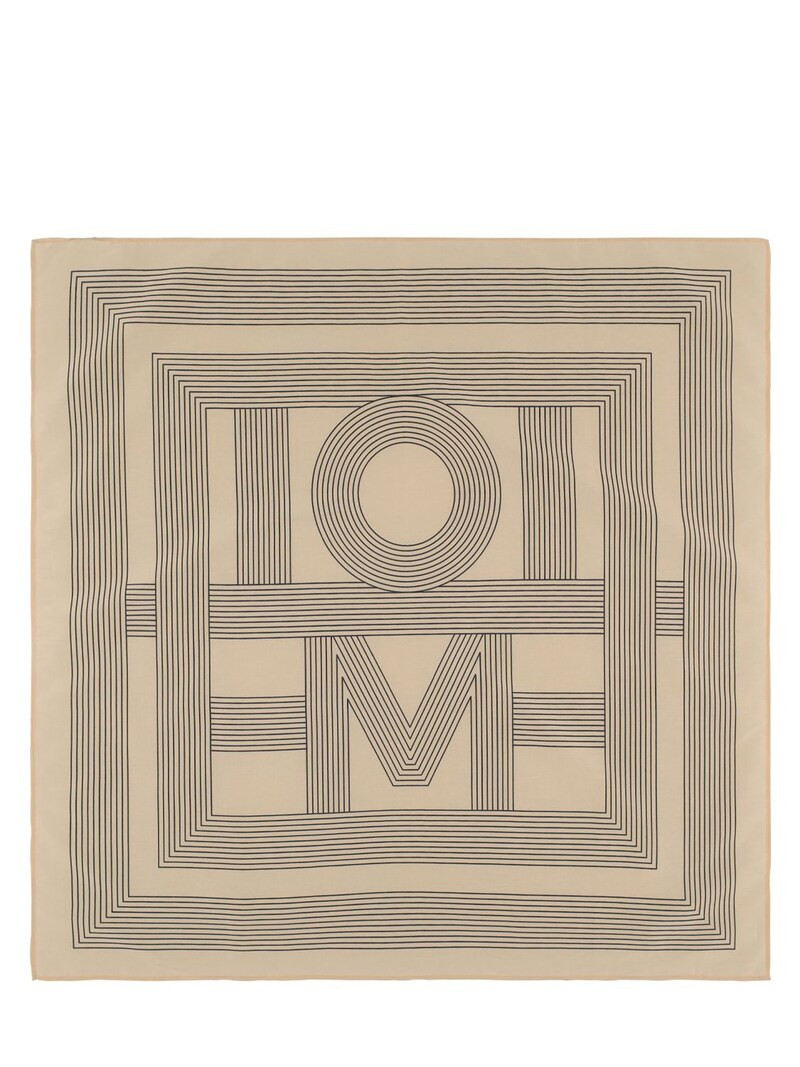 Toteme - Striped monogram cotton & silk scarf - Creme | Luisaviaroma | Luisaviaroma