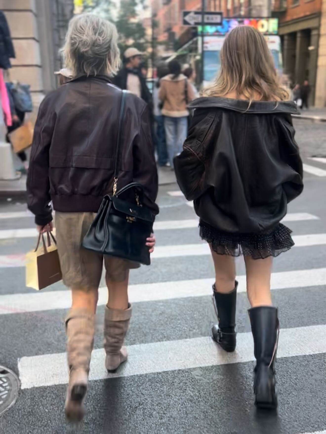 Pre Fall - add a bomber and boots 😎

Lula:
My Dads jacket 
Bottega boots 
Vintage dress

Me:
Banana Republic boots and bomber 
Vintage shorts
Vintage Hermes Kelly