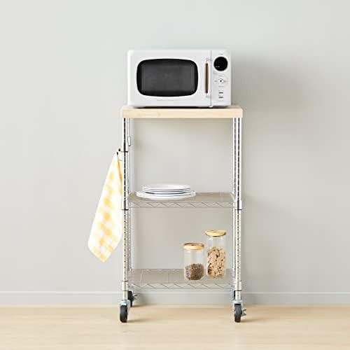 Amazon Basics Kitchen Storage Microwave Rack Cart on Caster Wheels with Adjustable Shelves, 175-P... | Amazon (US)