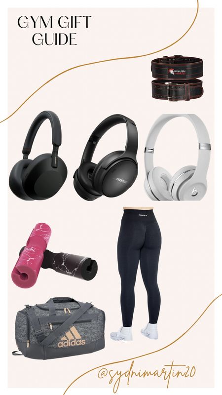 Gym Gift Guide:
Sony wireless headphones
Bose wireless headphones
Beats wireless headphones
Leggings
Weightlifting belt
Barbell guard 
Gym bag

#LTKGiftGuide #LTKsalealert #LTKfit