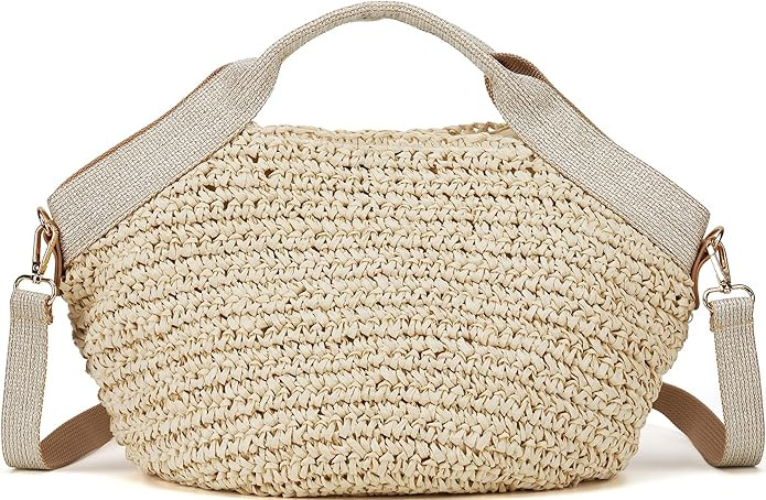 Wicker Purses for Women Beach Straw Bag Summer Rattan Clutch Purse Beach Crossbody Bags for Women | Amazon (US)
