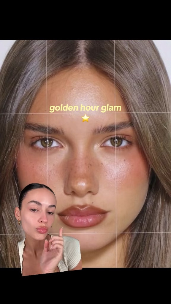 Would you wear this glam this summer? obsessed with how this golden hour glam came out #makeup #makeuptutorial
#makeuptiktok #makeuptrend
#MakeupRoutine #summermakeup #freckles #sunkissedmakeup #goldenhourmakeup #goldenhourglam #cleangirlmakeup