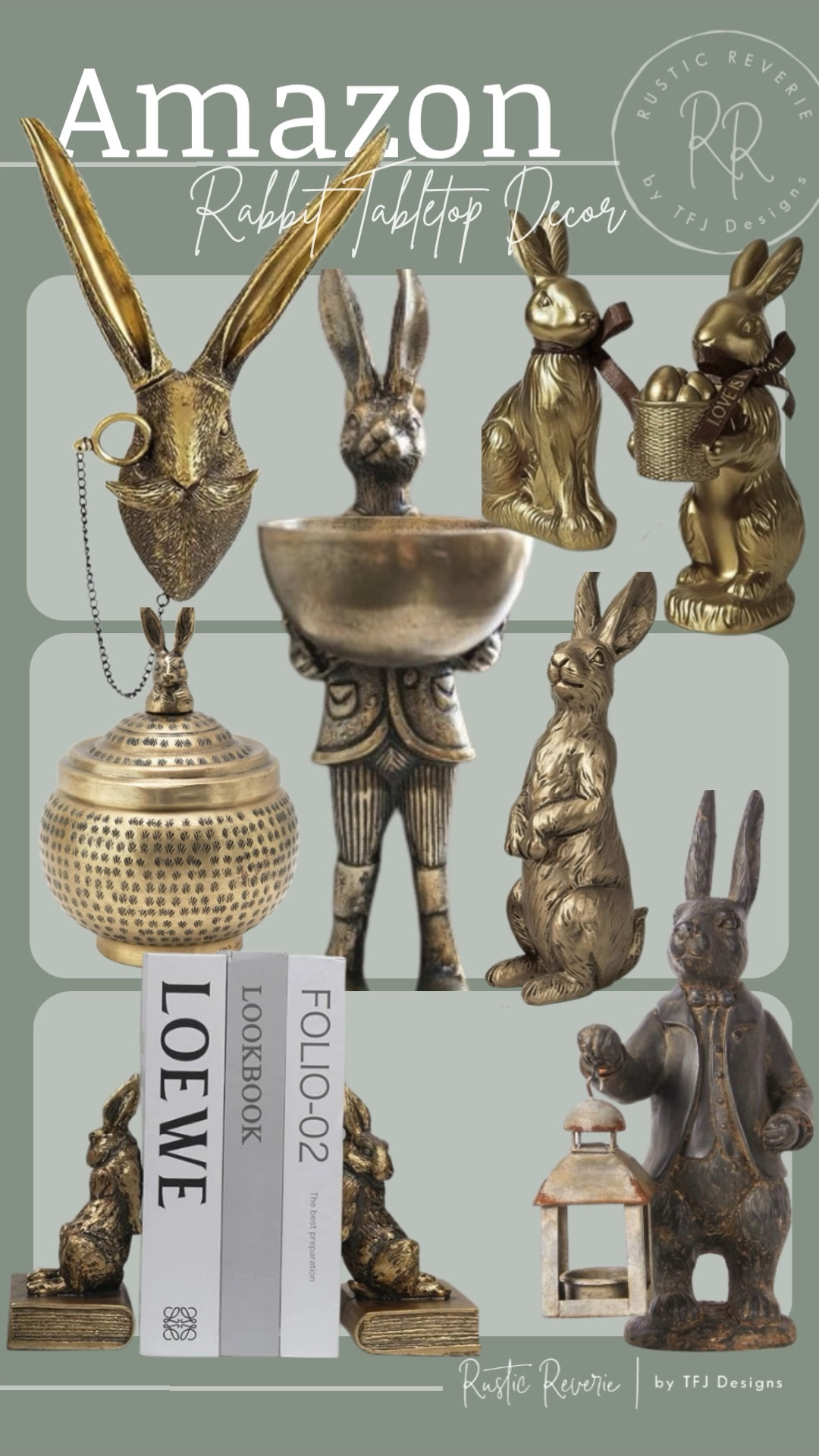 I’ve rounded up some BUNNY DECOR full of vintage style, and in gold and brass tones! 😍 amazon creator favorites prime shipping curated collected home decor collection rabbit easter tabletop bookshelf spring bookends statue lantern wall hare monocle 

#LTKHome #LTKSaleAlert #LTKSeasonal