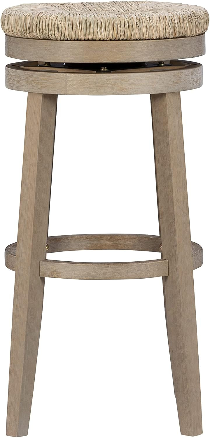 Maya Natural Backless Barstool with Woven Seagrass Swivel Seat by Powell | Amazon (US)
