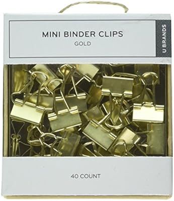 U Brands LLC Mini Binder Clips, Gold, Pack of 40 (763A0624) | Amazon (US)