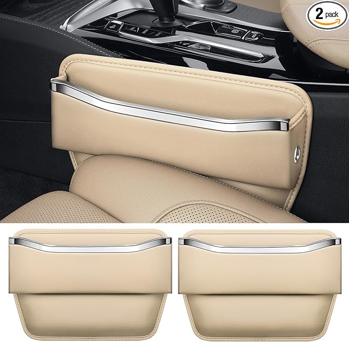 Car Seat Gap Filler - Premium Leather Car Organizer with Extra Storage - Organize and Secure Your... | Amazon (US)