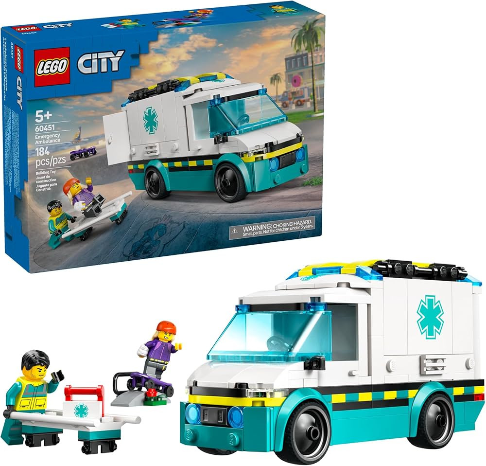 LEGO City Emergency Ambulance Toy - Building Sensory Toy for Kids, Boys and Girls, Ages 5+ - Educ... | Amazon (US)