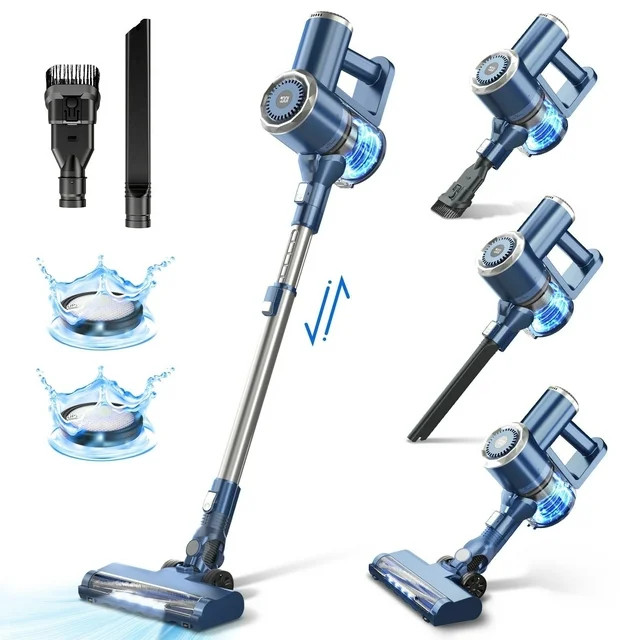 Prettycare Cordless Stick Vacuum Cleaner Lightweight Upright for Carpet Hard Floor Pet Hair W200 | Walmart (US)