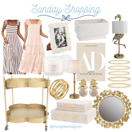 Sunday Shopping






Summer style, summer outfit, bar cart, neutrals, golds, lamps, scalloped edge, picture frame, mirror, statement earrings, bracelets, books, dresses, Amazon, Amazon finds, Amazon fashion, candles, rings, Amazon haul, planter, summer

#LTKSummerSales #LTKHome