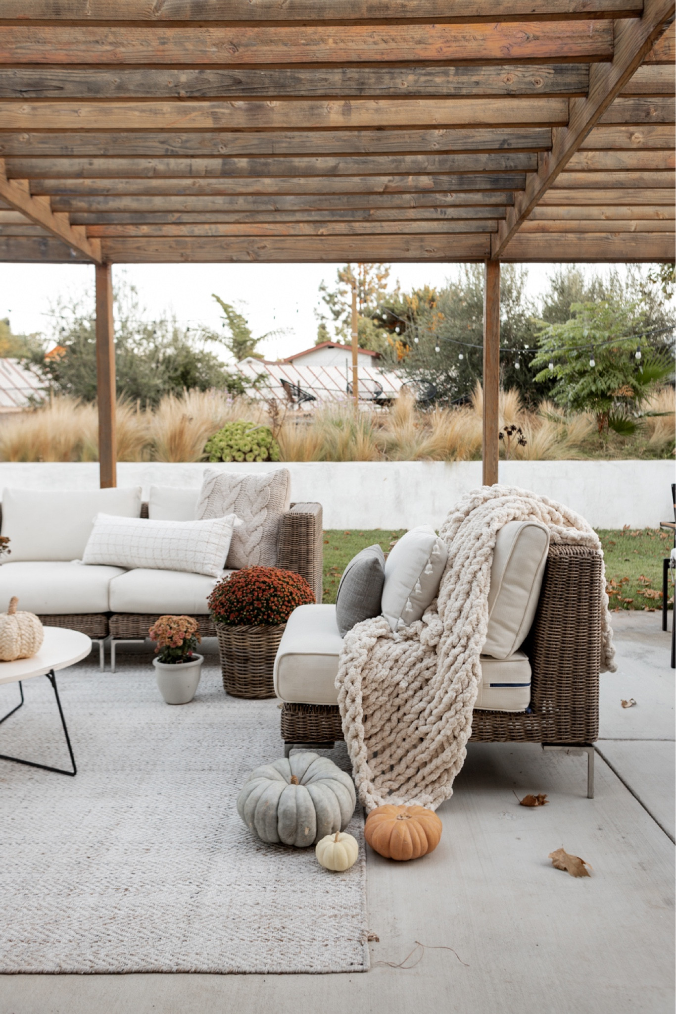 Fall backyard decor! 

Exact furniture is available at liveouter.com 

#LTKunder100 #LTKSeasonal #LTKhome