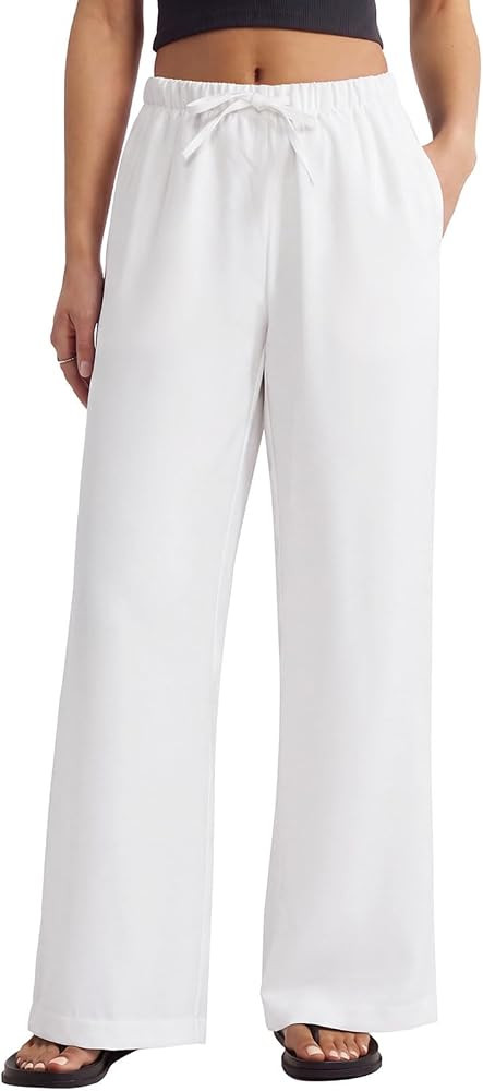 SUUKSESS Women Wrinkle Free Wide Leg Pants Flowy Palazzo Casual Trousers | Amazon (US)
