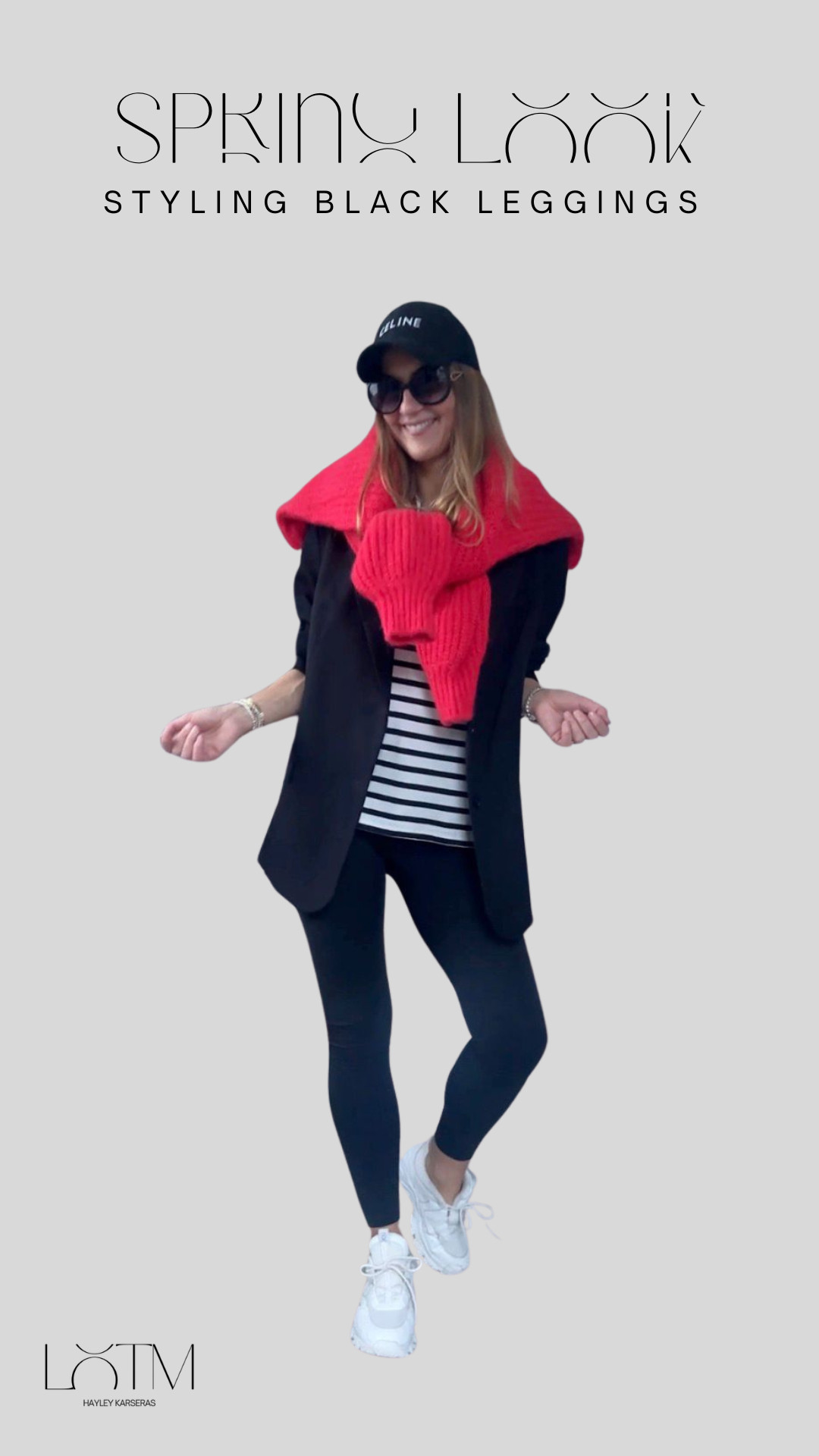 Black leggings, but make it Parisian! 

loving the leggings, red, stripes and a black blazer. 

 #LTKspring #LTKeurope #LTKstyletip