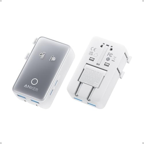 Anker Nano Travel Adapter, 5-Port Power Adapter with 1× 2-Pin AC, 2 USB A, 2 USB C for 20W, Smart Temperature Control, Works in 200+ Countries, Not a Voltage Converter, Travel Essentials (1-Pack) | Amazon (US)