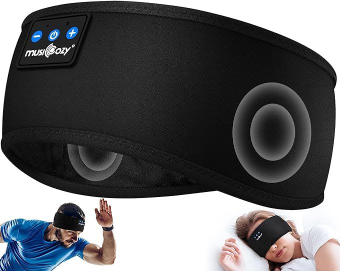 MUSICOZY Sleep Headphones Bluetooth 5.2 Headband, Sports Wireless Earphones Sweat Resistant Earbu... | Amazon (US)