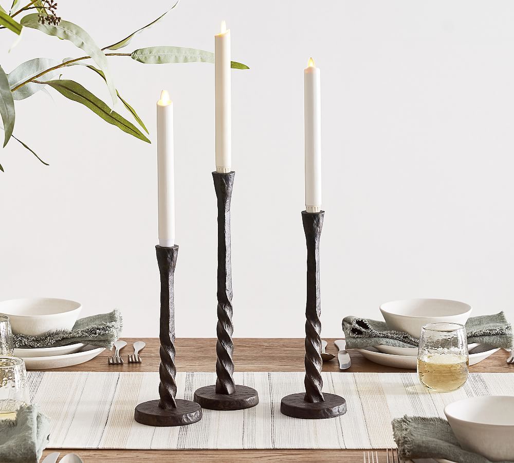 Easton Forged-Iron Taper Candleholder | Pottery Barn (US)