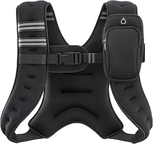 ZELUS Weighted Vest, 6lb/8lb/12lb/16lb/20lb/25lb/30lb Weight Vest with Reflective Stripe for Work... | Amazon (US)
