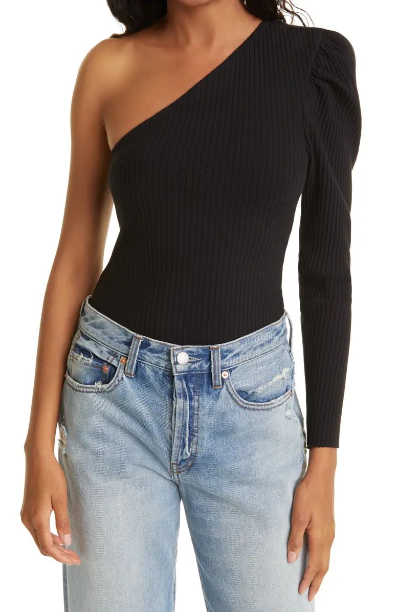 Primary Ribbed One-Shoulder Stretch Cotton Top | Nordstrom