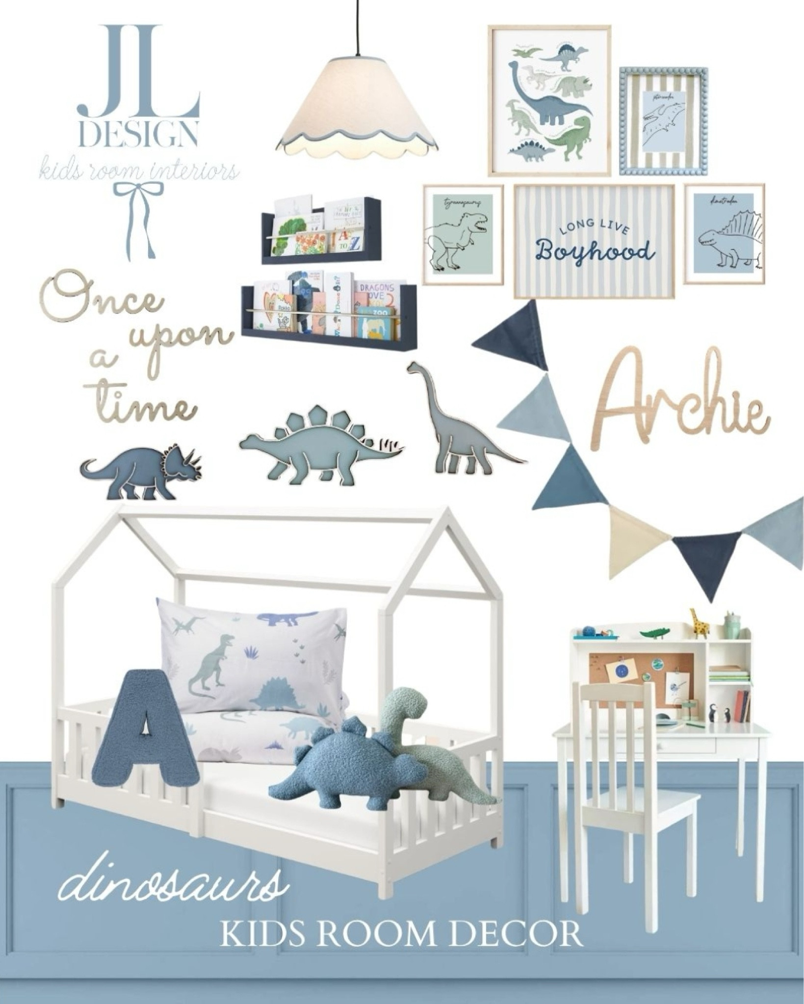 Dinosaur blue kids room mood board 🦕

#LTKfamily #LTKkids #LTKuk