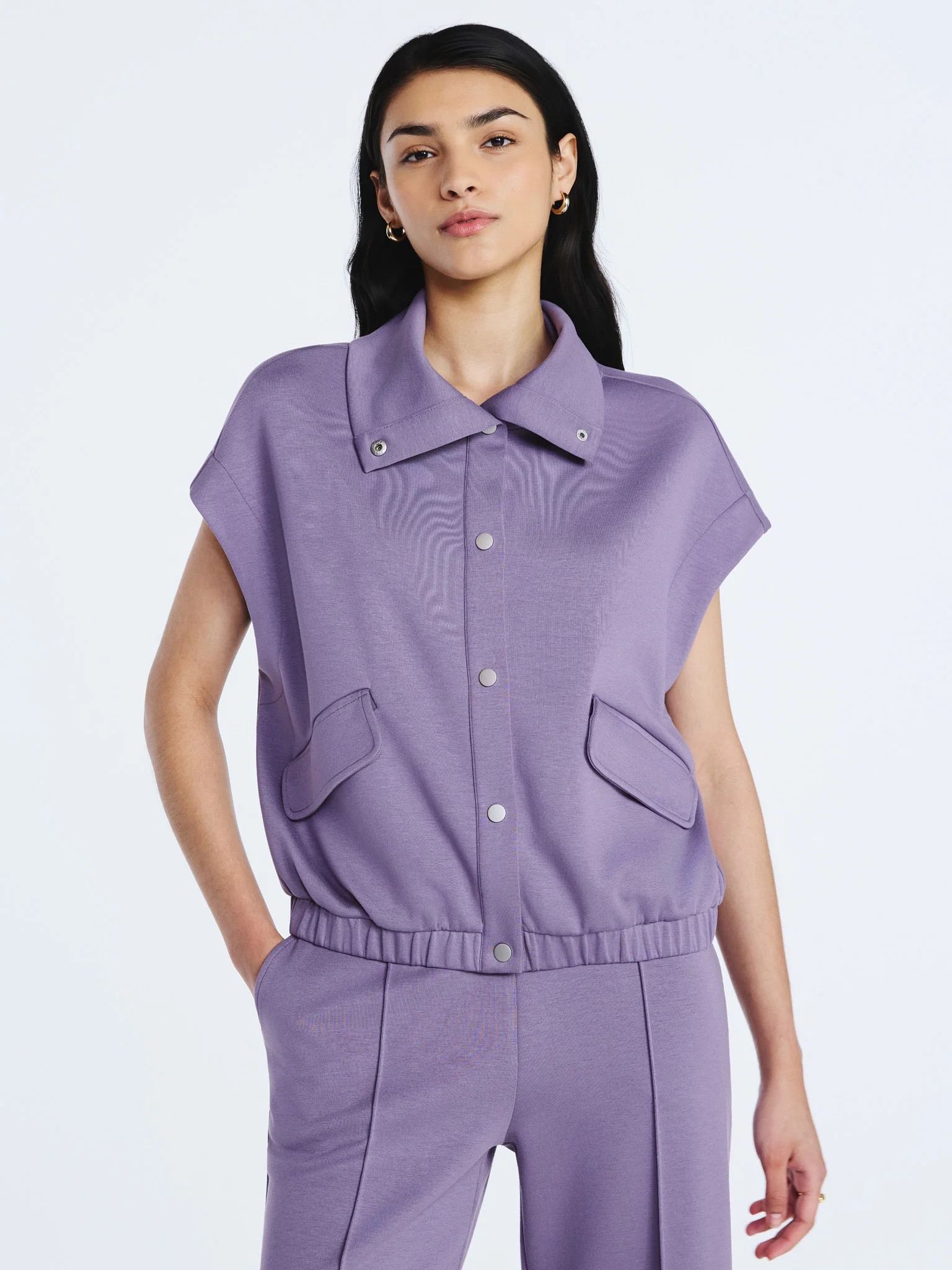 Scoop Women's and Women's Plus New Scubaknit Snap Vest, Sizes XS-4X | Walmart (US)