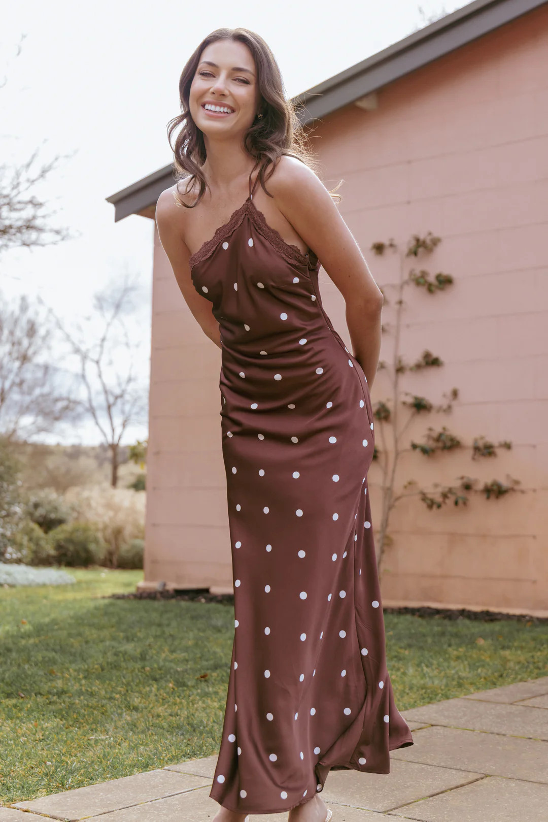 Anika Maxi Dress - Brown Polka Dot | Petal & Pup (US)