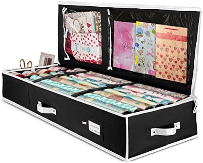 Amazon.com: Zober Premium Wrapping Paper Storage Container, with Interior Pockets, fits 18-20 Sta... | Amazon (US)