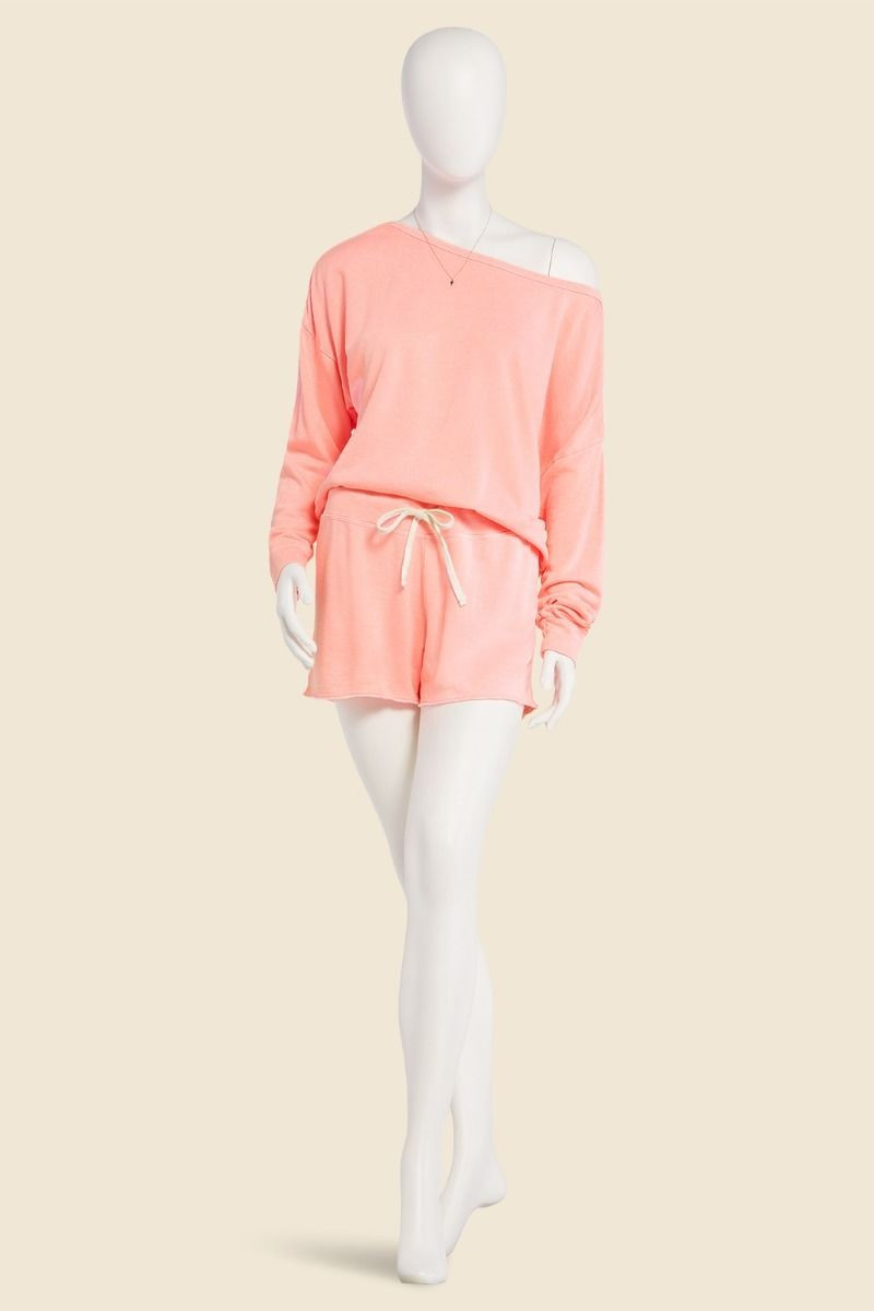 Neon Off Shoulder Sweatshirt | Evereve