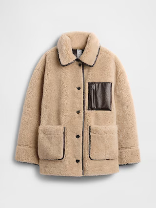 Gap × Sandy Liang Reversible Vegan Leather Sherpa Jacket | Gap (US)