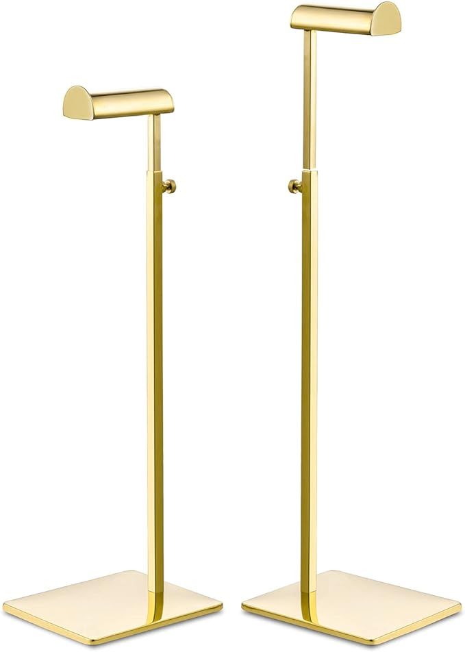 Elitnus Gold Set of 2 Adjustable Height Purse Display Stand - Metal Handbag Display Stand Set - S... | Amazon (US)
