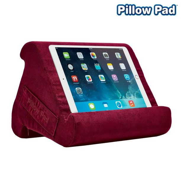 Pillow Pad Multi Angle Cushioned Tablet and iPad Stand, Burgundy, As Seen on TV | Walmart (US)