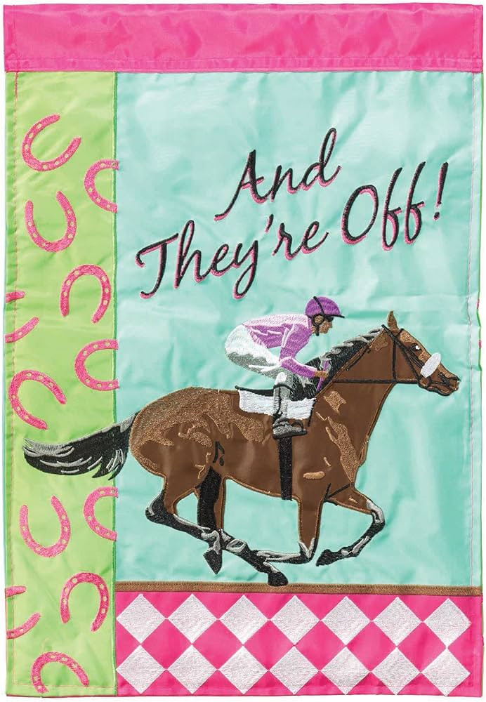 Magnolia Garden And They're Off! Horseracing 13 x 18 Inch Polyester Garden Flag | Amazon (US)