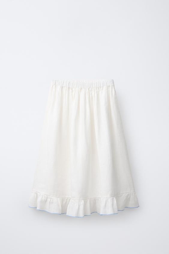 100% LINEN MIDI SKIRT | Zara US