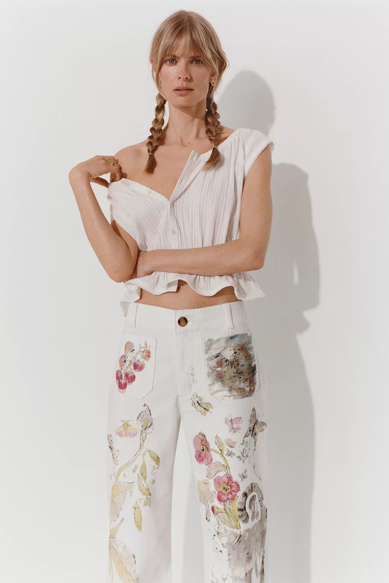 Pilcro Sleeveless Scoop-Neck Tie-Waist Blouse | Anthropologie (US)