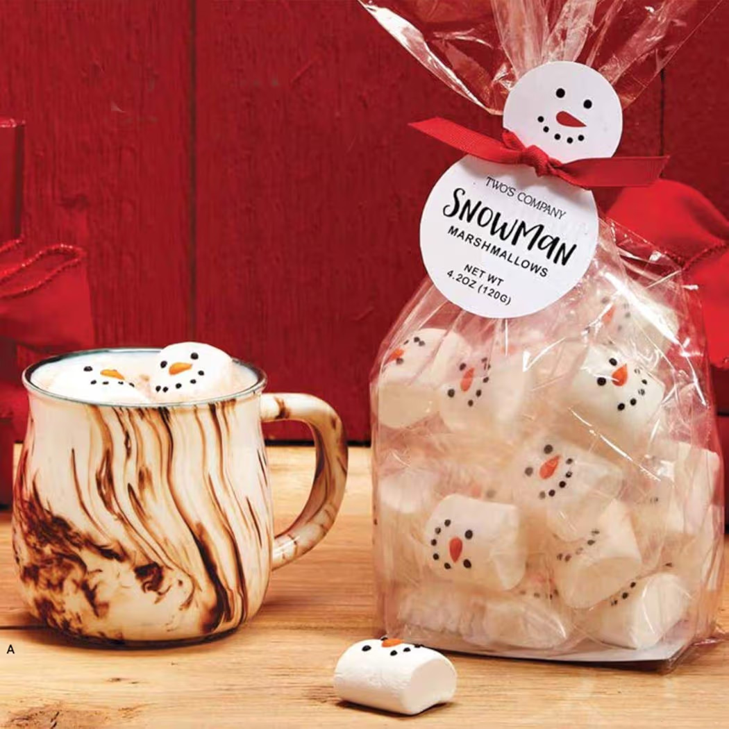 Two's Company Snowman Marshmallow Candy in Gift Bag, White | Amazon (US)