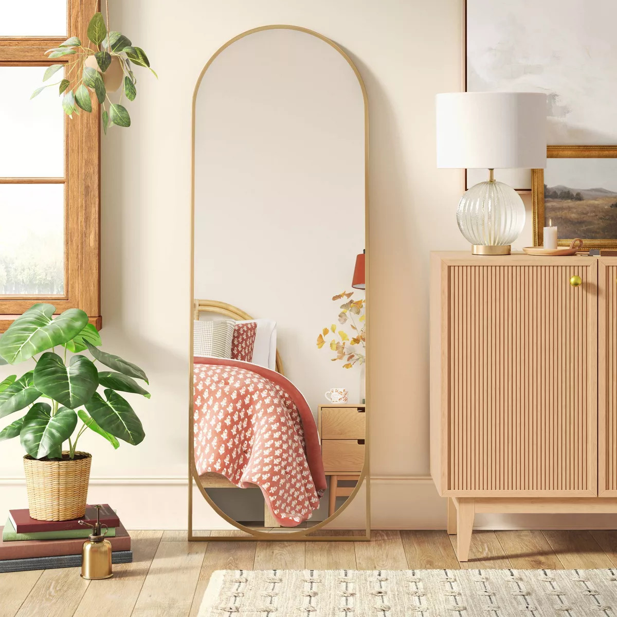 20" x 58" Full Length Floor Mirror Gold - Threshold™: Modern Leaning Design, Metal Frame | Target