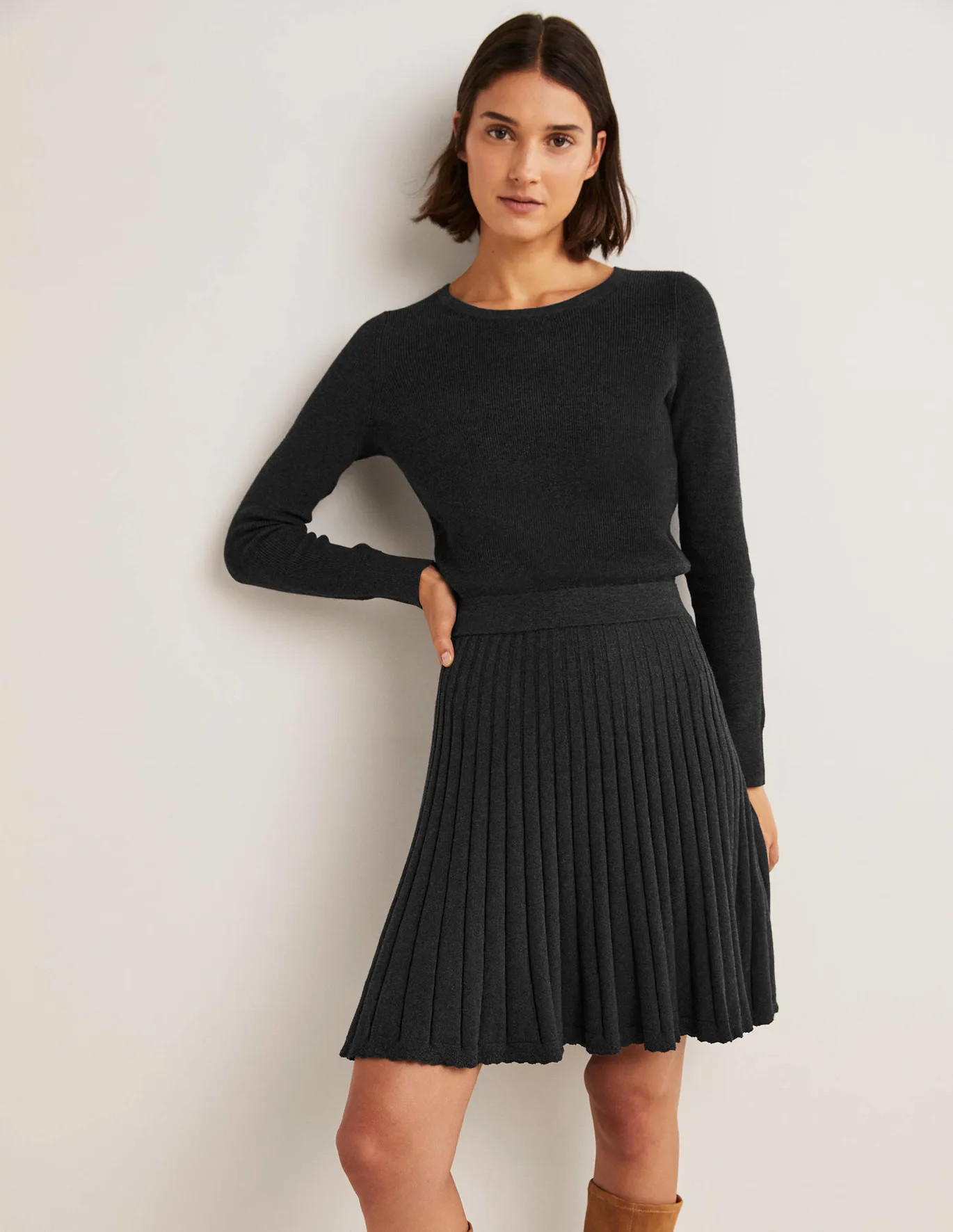 Pleated Knitted Mini Dress | Boden (US)