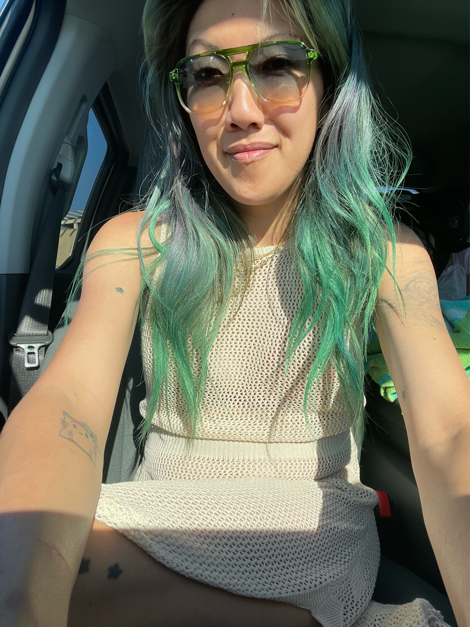 Messy mermaid hair don’t care 🧜🏼‍♀️ feeling cute headed home from the beach. This swimsuit coverup is cute and airy, a knit material that dries quickly but has small holes in it, not big loopy holes like crochet coverups, so you still have good coverage. 

The coverup dress is long and has slight cinching at the waist to give you a flattering silhouette  

Wear over a swimsuit and tie in the back, it has a slit opening in the back to accommodate bikini top straps. I like the neutral color because you can pair it with just about any style of swimwear. 

#LTKSeasonal #LTKStyleTip #LTKFindsUnder50