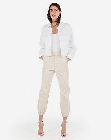 White Denim Easy Trucker Jacket | Express